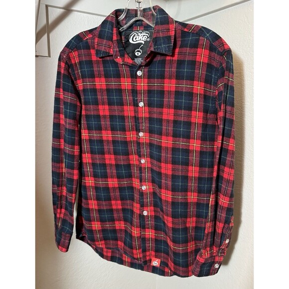 Cake Worthy Shirt Red Flannel Snow White Fairest of Them All Size Small Disney - Picture 2 of 3